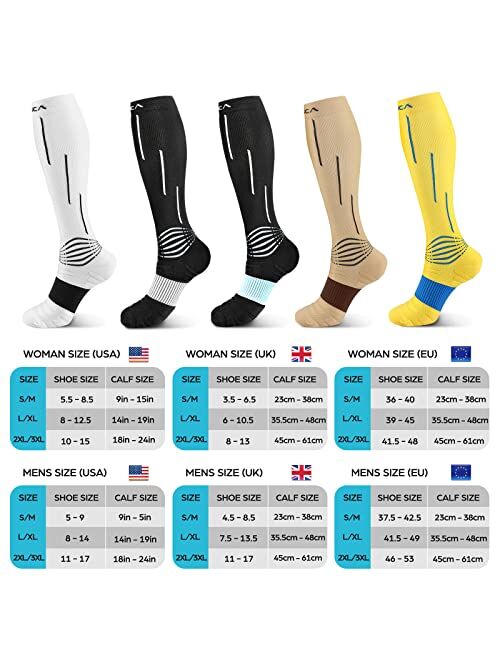 NEENCA Compression Socks, Medical Athletic Calf Socks for Injury Recovery & Pain Relief, Sports Protection—1 Pair, 20-30 mmhg