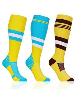 Tapesb 3 Pairs Plus size compression socks wide calf women men knee high 20-30 mmhg circulation for swelling 2xl 3xl 4xl 5xl