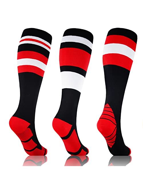 Tapesb 3 Pairs Plus size compression socks wide calf women men knee high 20-30 mmhg circulation for swelling 2xl 3xl 4xl 5xl