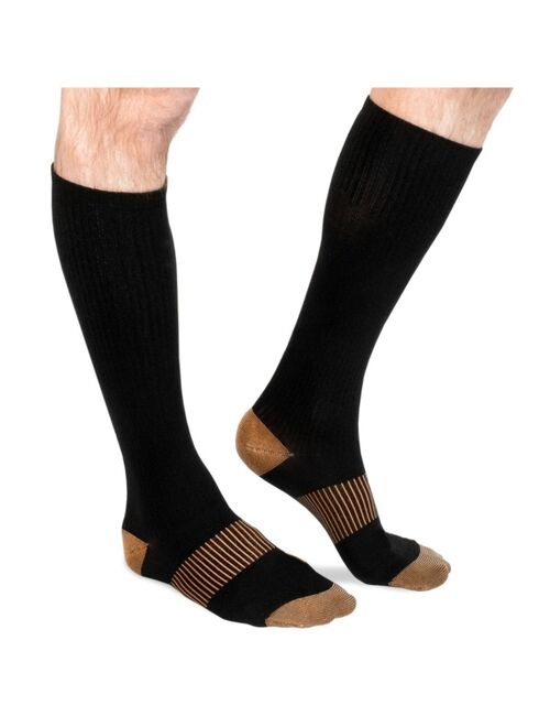 Extreme Fit Men's and Women's Copper-Infused High-Energy Compression Socks - 6 Pair