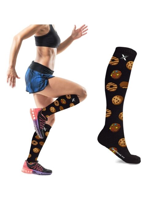 Extreme Fit Men's and Women's Cookie Knee High Compression Socks