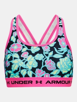 Girls' UA Crossback Printed Sports Bra