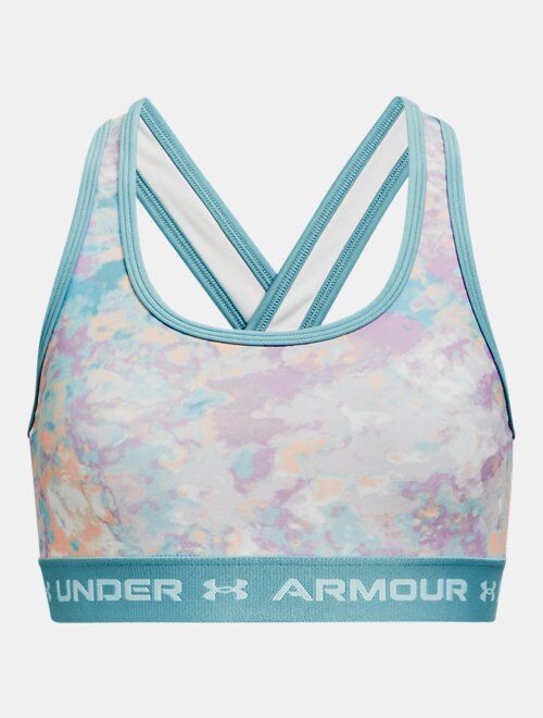 Under Armour Girls' UA Crossback Printed Sports Bra