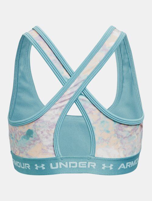 Under Armour Girls' UA Crossback Printed Sports Bra