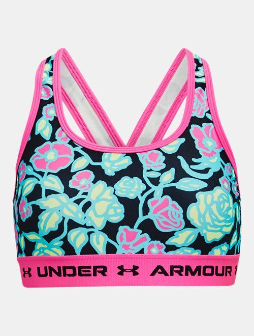 Under Armour Girls' UA Crossback Printed Sports Bra