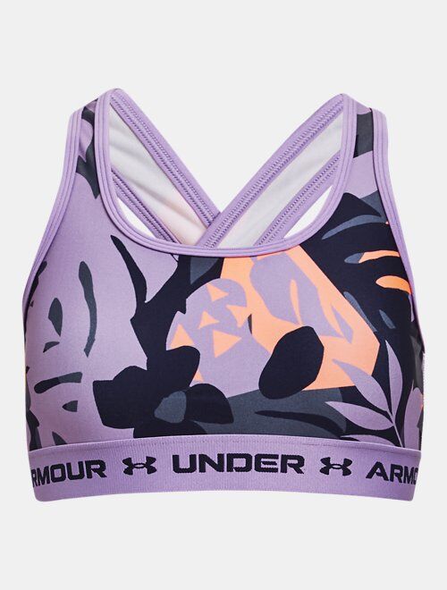 Under Armour Girls' UA Crossback Printed Sports Bra