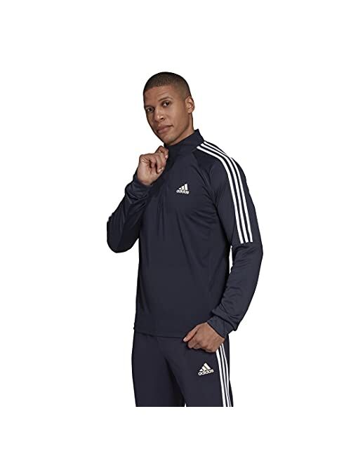 adidas Men's Aeroready Sereno Cut 3-Stripes Slim 1/4-zip Training Top