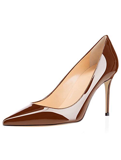 Eldof Women's High Heel Pumps - Classy Pointy Toe Pumps_- Office Wedding Party Event Comfort Heels