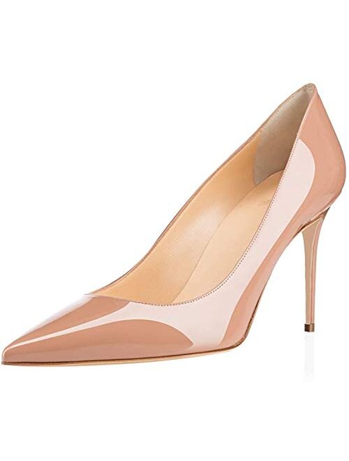 Eldof Women's High Heel Pumps - Classy Pointy Toe Pumps_- Office Wedding Party Event Comfort Heels