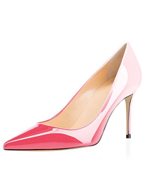 Eldof Women's High Heel Pumps - Classy Pointy Toe Pumps_- Office Wedding Party Event Comfort Heels