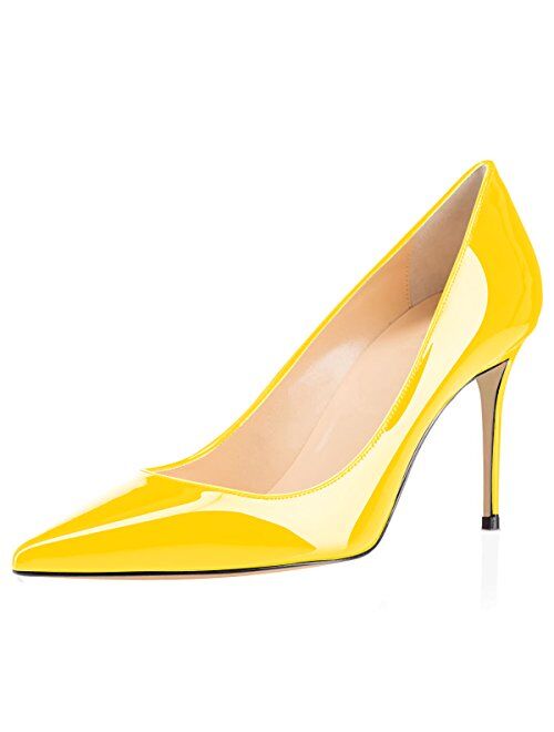 Eldof Women's High Heel Pumps - Classy Pointy Toe Pumps_- Office Wedding Party Event Comfort Heels