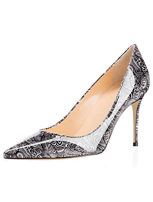 Eldof Women's High Heel Pumps - Classy Pointy Toe Pumps_- Office Wedding Party Event Comfort Heels