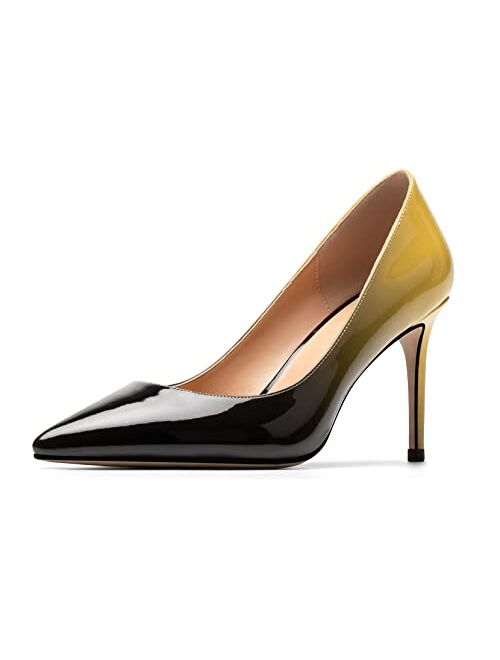 Eldof Women's High Heel Pumps - Classy Pointy Toe Pumps_- Office Wedding Party Event Comfort Heels