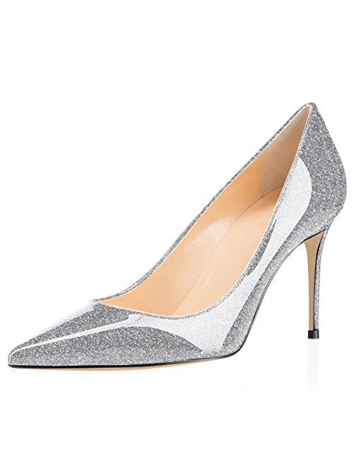 Eldof Women's High Heel Pumps - Classy Pointy Toe Pumps_- Office Wedding Party Event Comfort Heels