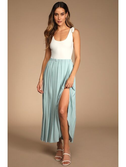 Lulus If You Pleats Blush Pink Pleated Maxi Skirt