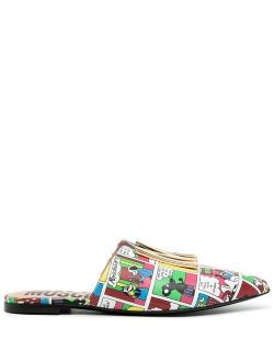 comics-print flat slippers