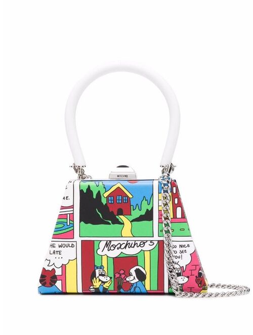 Moschino mini comic strip-print structured tote bag