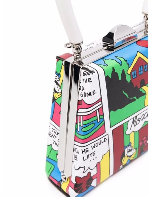 Moschino mini comic strip-print structured tote bag