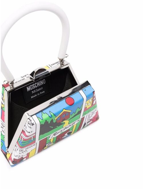 Moschino mini comic strip-print structured tote bag