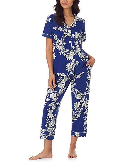 BedHead Pajamas Short Sleeve Cropped PJ Set (Cotton Spandex)