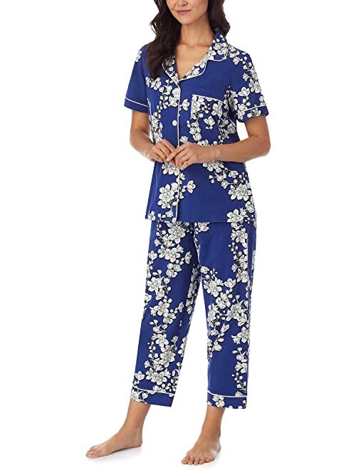 BedHead Pajamas Short Sleeve Cropped PJ Set (Cotton Spandex)