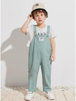 Toddler Boys Patched Detail Overall Jumpsuit