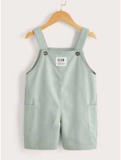 Toddler Boys Patch Detail Overall Shorts