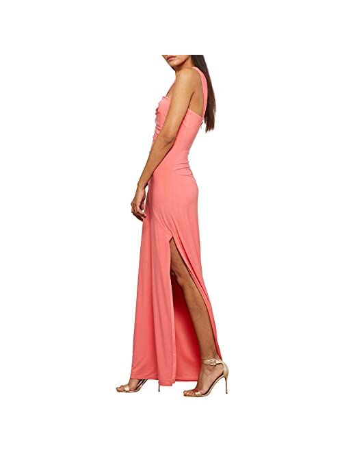 Bcbgmaxazria BCBG Max Azria Women's Gathered One Shoulder Side Slit Column Gown