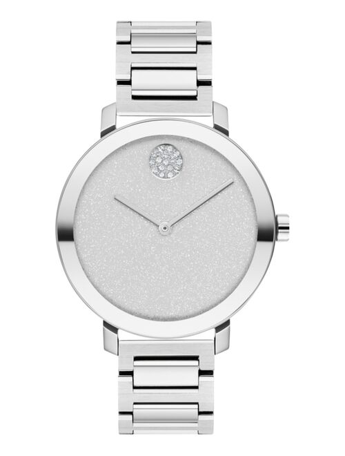 Movado Women's Swiss Bold Evolution Stainless Steel Bracelet Watch 34mm Style #3600732