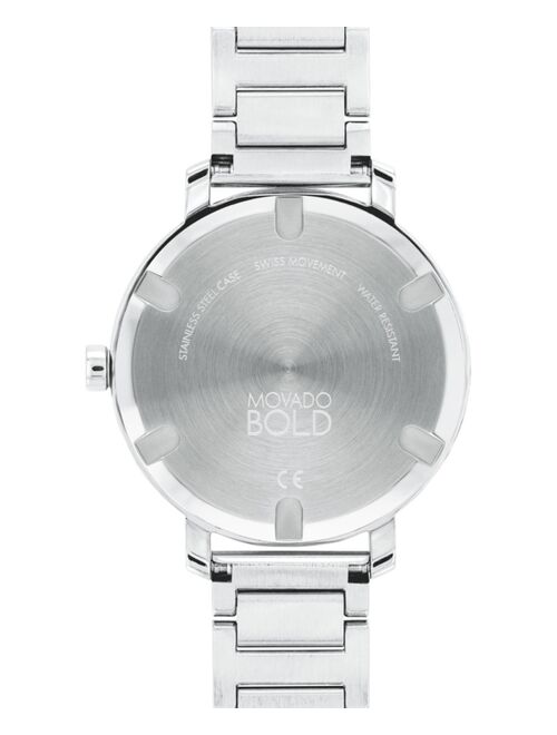 Movado Women's Swiss Bold Evolution Stainless Steel Bracelet Watch 34mm Style #3600732