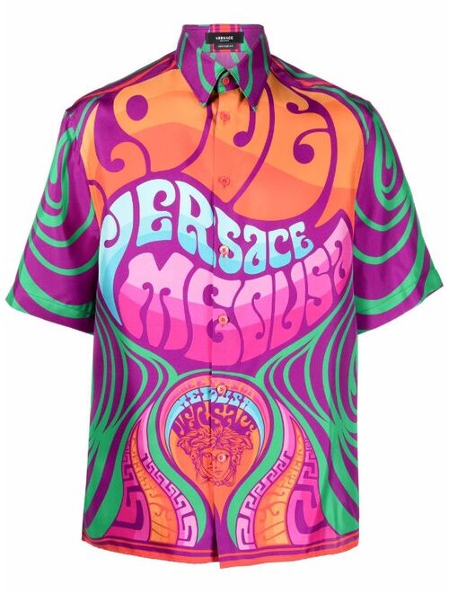 Versace Medusa Music-print silk shirt