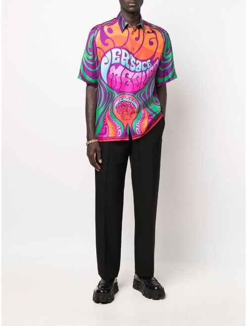 Versace Medusa Music-print silk shirt