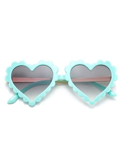 Kids Heart Shaped Sunglasses for Toddler Girls Age 2-9, ZJOVEE Kids Girls Sun Glasses Shades Party Favors UV400 Protection