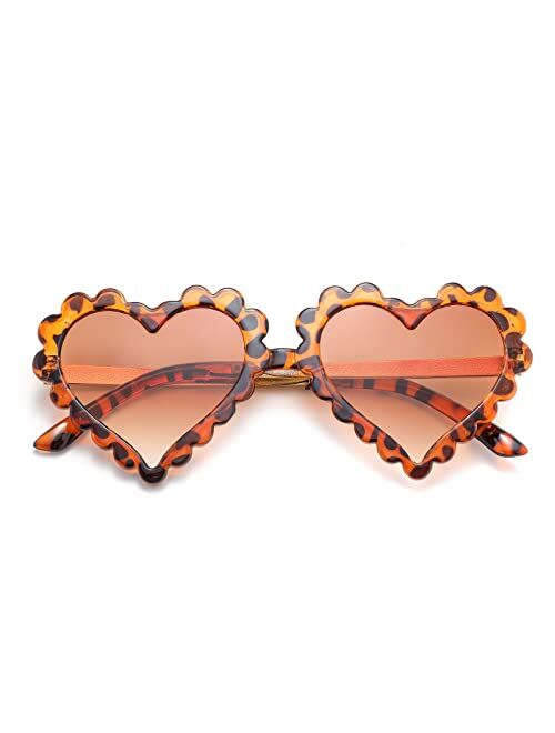 Kids Heart Shaped Sunglasses for Toddler Girls Age 2-9, ZJOVEE Kids Girls Sun Glasses Shades Party Favors UV400 Protection