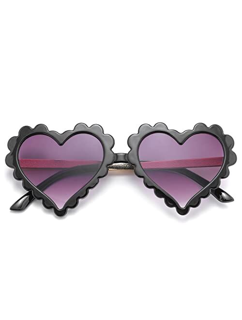 Kids Heart Shaped Sunglasses for Toddler Girls Age 2-9, ZJOVEE Kids Girls Sun Glasses Shades Party Favors UV400 Protection