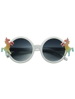 ShadyVEU Unicorn Round Sunglasses Children Toddler Kids Dress up Grade School Halloween Shades