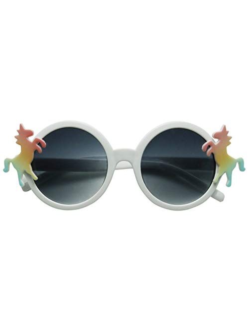 ShadyVEU Unicorn Round Sunglasses Children Toddler Kids Dress up Grade School Halloween Shades