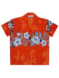 Alvish Hawaiian Shirts Boys Bamboo Beach Aloha Party Camp Short Sleeve Holiday Casual