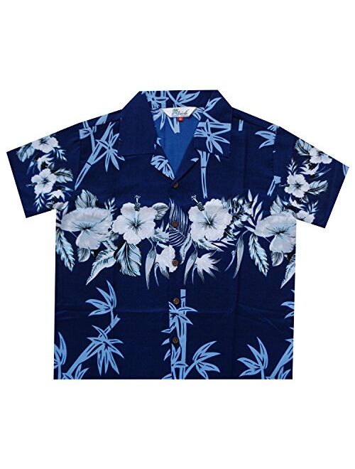 Alvish Hawaiian Shirts Boys Bamboo Beach Aloha Party Camp Short Sleeve Holiday Casual