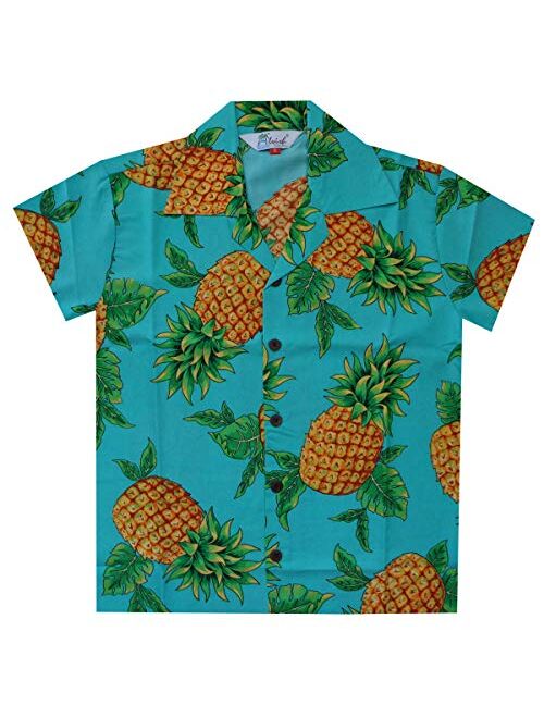 Alvish Hawaiian Shirts Boys Bamboo Beach Aloha Party Camp Short Sleeve Holiday Casual