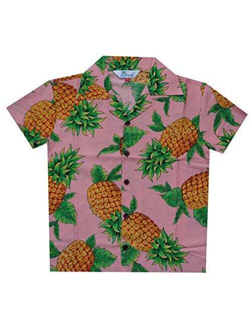 Alvish Hawaiian Shirts Boys Bamboo Beach Aloha Party Camp Short Sleeve Holiday Casual