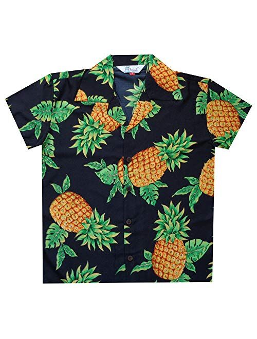 Alvish Hawaiian Shirts Boys Bamboo Beach Aloha Party Camp Short Sleeve Holiday Casual