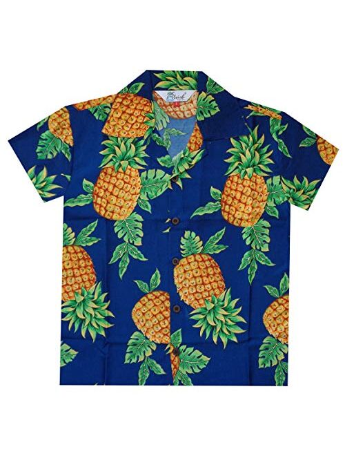 Alvish Hawaiian Shirts Boys Bamboo Beach Aloha Party Camp Short Sleeve Holiday Casual