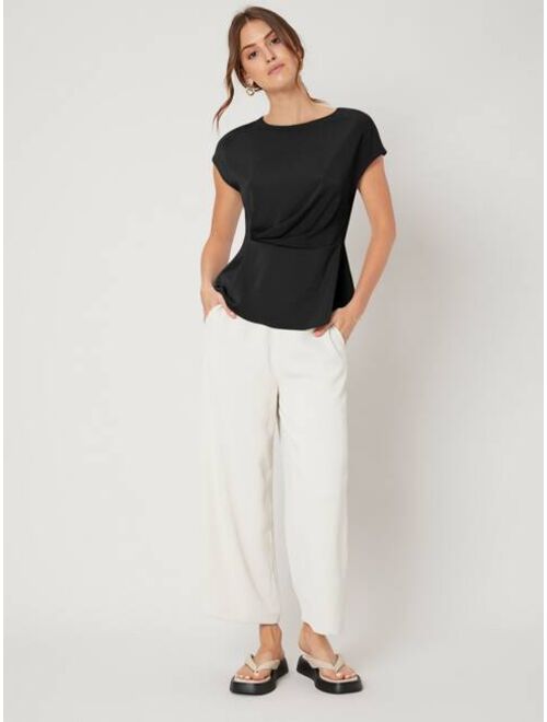 MOTF Premium Cap Sleeve Peplum Top