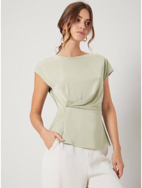 MOTF Premium Cap Sleeve Peplum Top