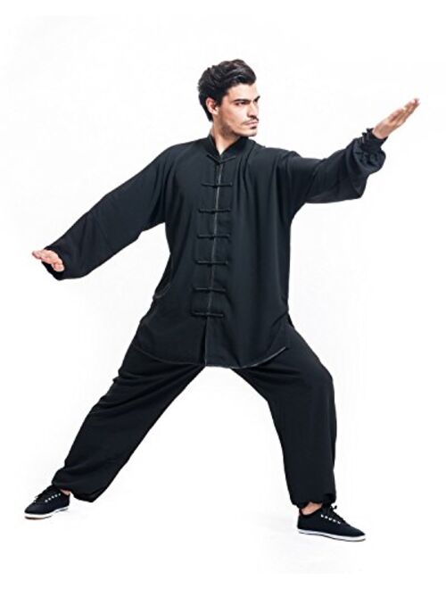 ICNBUYS Men's Kung Fu Tai Chi Uniform Cotton Silk