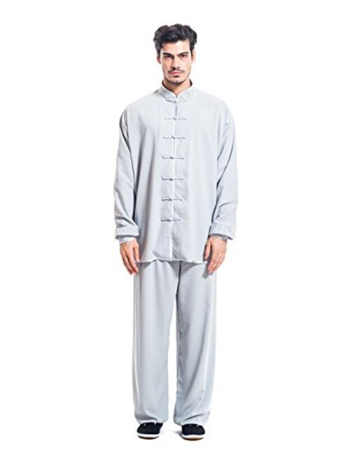 ICNBUYS Men's Kung Fu Tai Chi Uniform Cotton Silk