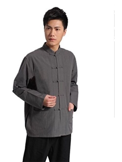 ZooBoo Traditional Long Sleeve Tang Kung Fu Uniform Men's Shirt