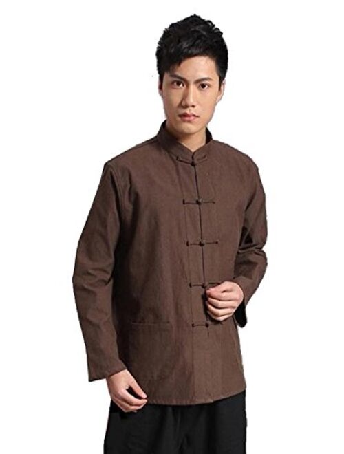 ZooBoo Traditional Long Sleeve Tang Kung Fu Uniform Men's Shirt