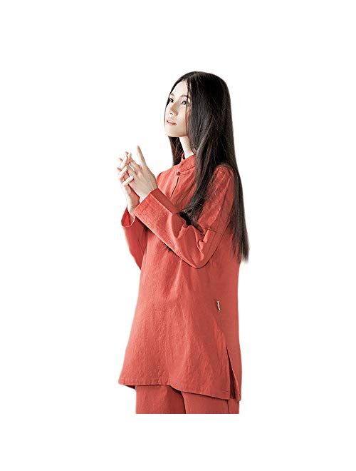 KSUA Womens Tai Chi Uniform Zen Meditation Suit Chinese Kung Fu Clothing Cotton